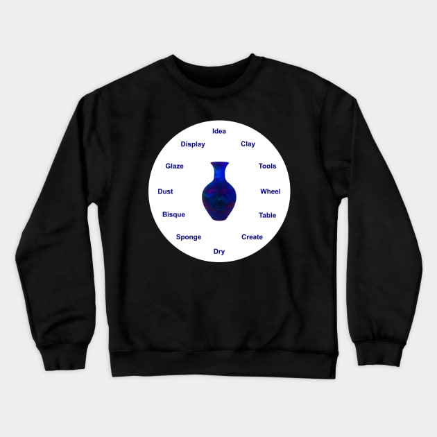 Pottery Clock Crewneck Sweatshirt by Deanna Roberts Studio